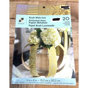 2 Sets DCWV Stack Kraft Embossedl 20-Page Laminated Paper Pack 6"x8" Gold Design